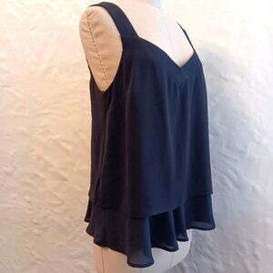 Black sheer sleeveless flowy top. Medium. Banana Republic.